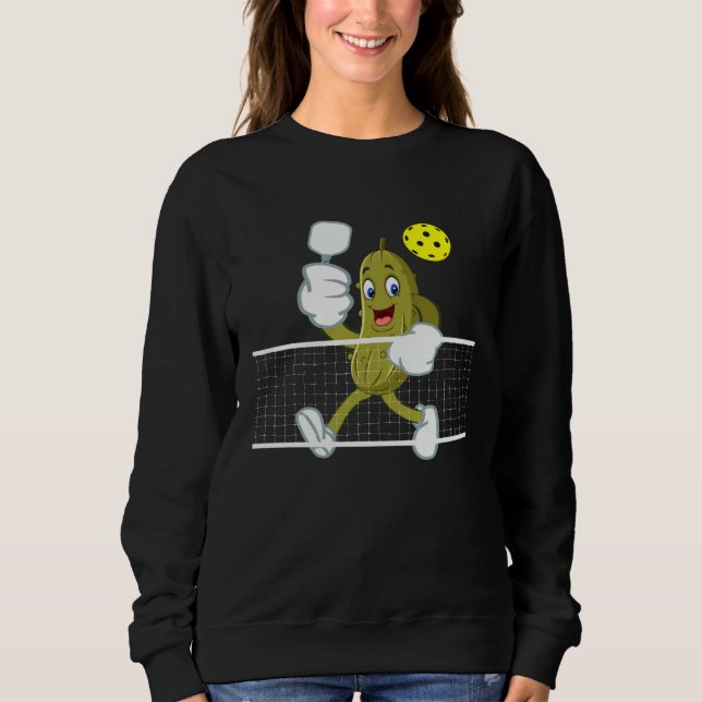 PICKLEBALL Playing Pickleball BIG DILL Team Pickle Sweatshirt (Front)