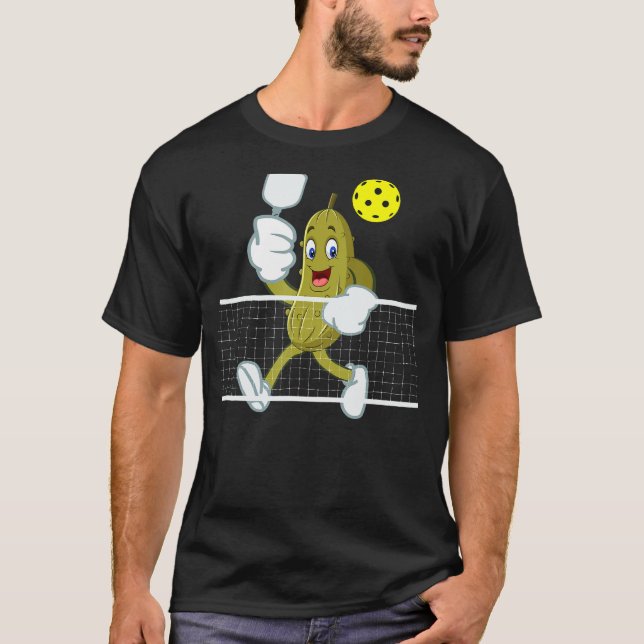 PICKLEBALL Playing Pickleball BIG DILL Team Pickle T-Shirt (Front)