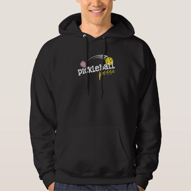 PICKLEBALL POSSE FUNNY PICKLRBELL QUOTE BICKLEBELL HOODIE (Front)