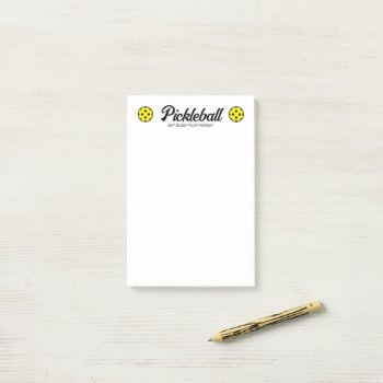 Pickleball Post-it® Notes Block With Logo by imagewear at Zazzle