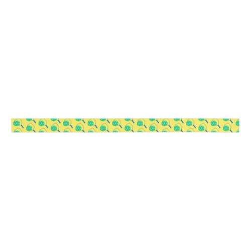 Pickleball Power Colorful Paddle Match Point Ribbo Grosgrain Ribbon