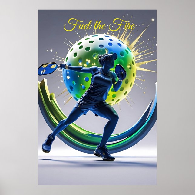 Pickleball Power Smash – Energy in Motion Poster (Front)