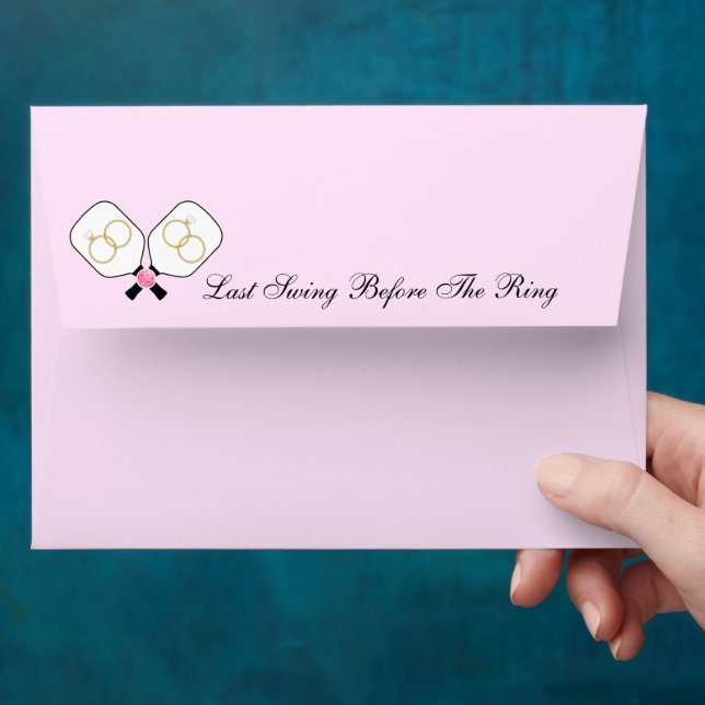 Pickleball Pre-Wedding Pale Pink Personalized Note Envelope (Hand)
