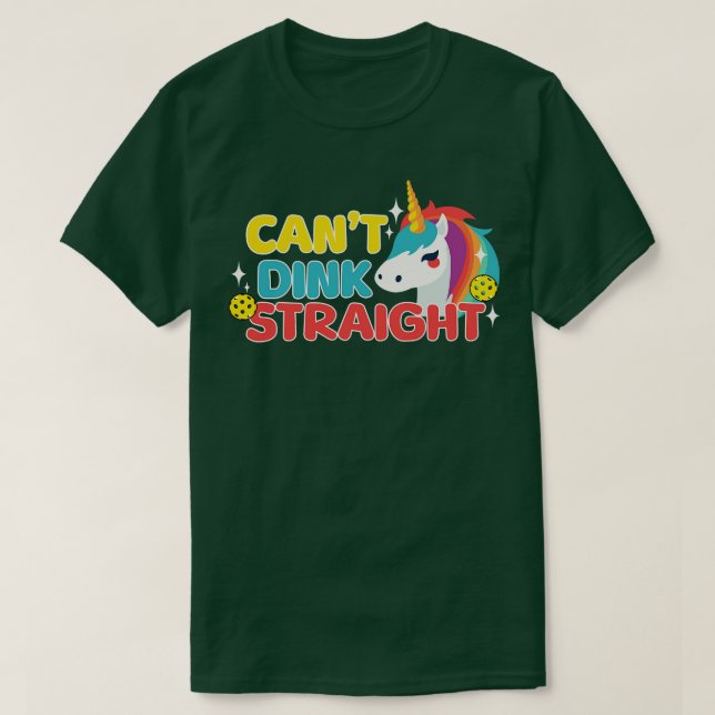 Pickleball Pride Month Cant Dink Straight T-Shirt (Design Front)