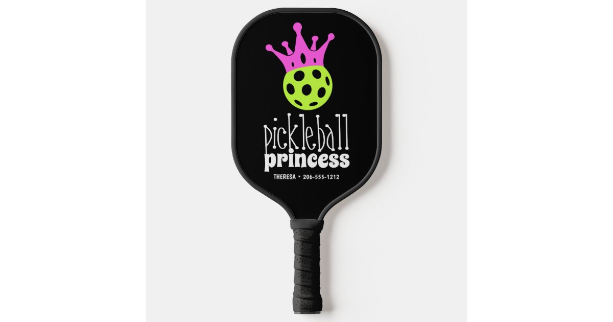 Pickleball Princess Bright Neon Personalized Pickleball Paddle | Zazzle