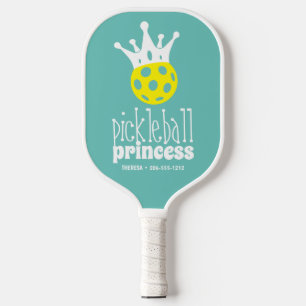 Pickleball Princess Cute Aqua Teal Pickleball Paddle