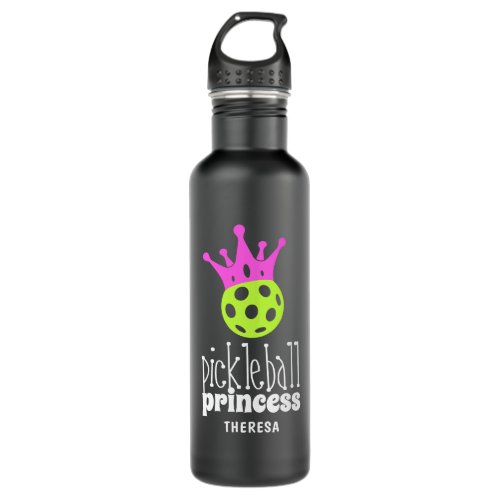 Pickleball Princess Cute Bright Personalized Sport Stainless Steel Water Bottle