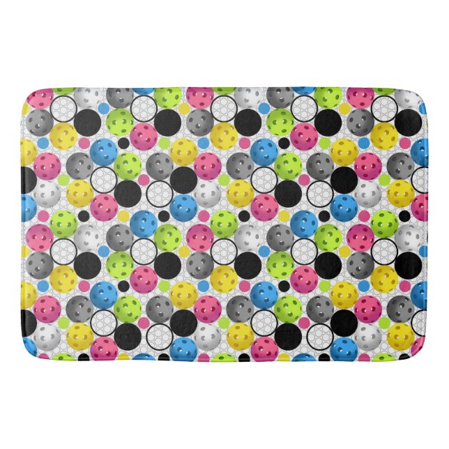 Pickleball Print Bathroom Mat (Front)