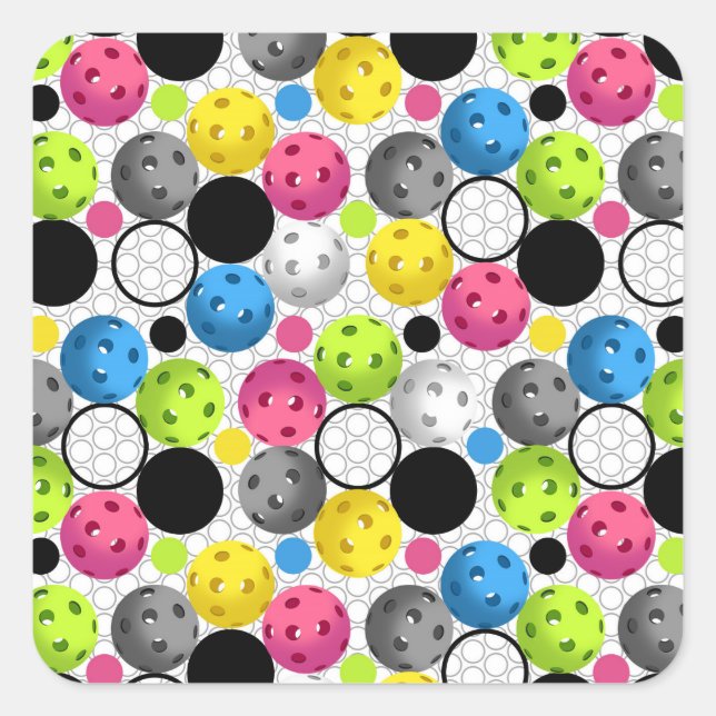 Pickleball Print Square Sticker (Front)