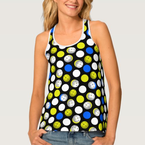 Pickleball print with Polka Dots Tank Top