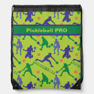 💚🎾 Pickleball PRO - custom text Drawstring Bag