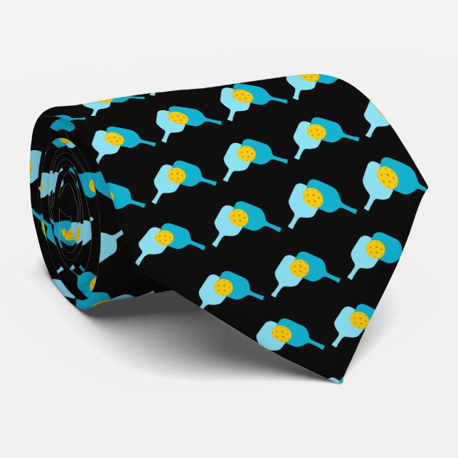 Pickleball Prodigy: Stylish Pickleball Pattern  Neck Tie (Rolled)