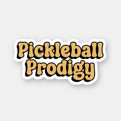 Pickleball Prodigy Yellow Retro Typography Sticker
