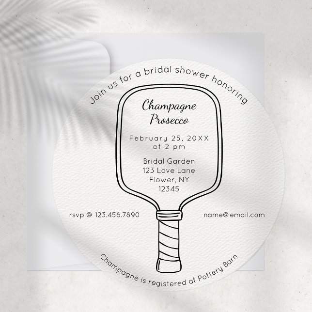 Pickleball & Prosecco Bridal Shower Invitation (Creator Uploaded)