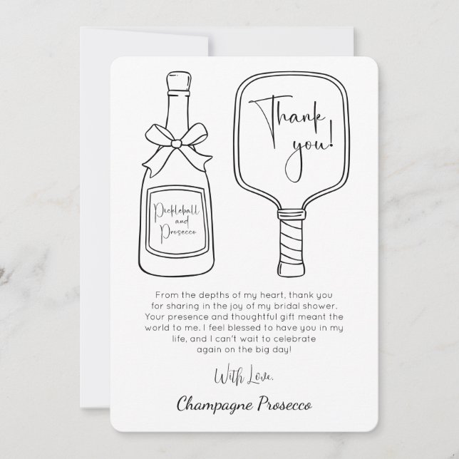Pickleball & Prosecco Modern Bridal Shower Invitation (Front)
