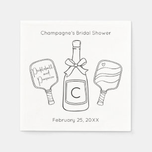 Pickleball & Prosecco Modern Bridal Shower Napkins