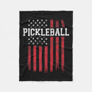 Pickleball Proud American Flag Usa Patriot Patriot Fleece Blanket