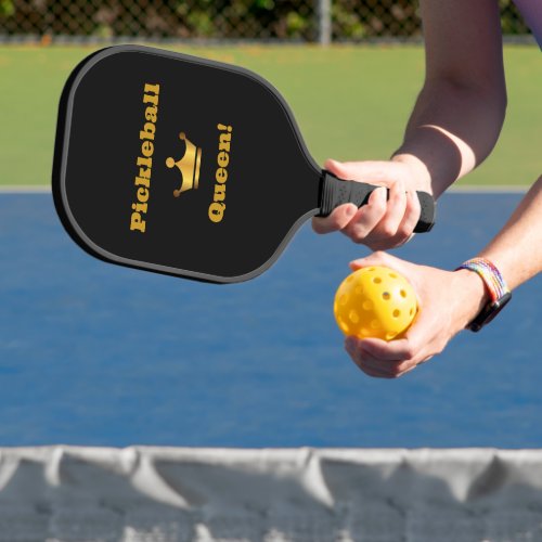 Pickleball Queen blackgold paddle _ personalize