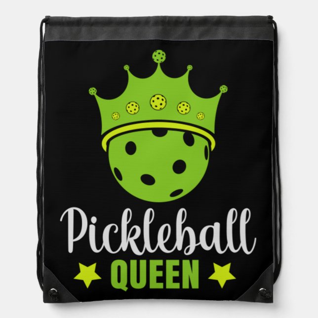 Pickleball Queen Funny Pickle Ball Queen  Drawstring Bag (Front)
