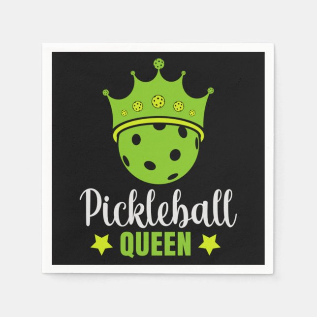 Pickleball Queen Funny Pickle Ball Queen  Napkins (Front)
