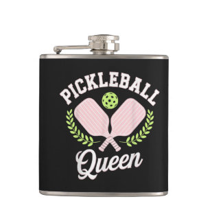Pickleball Queen Funny Pickleball Player Flask