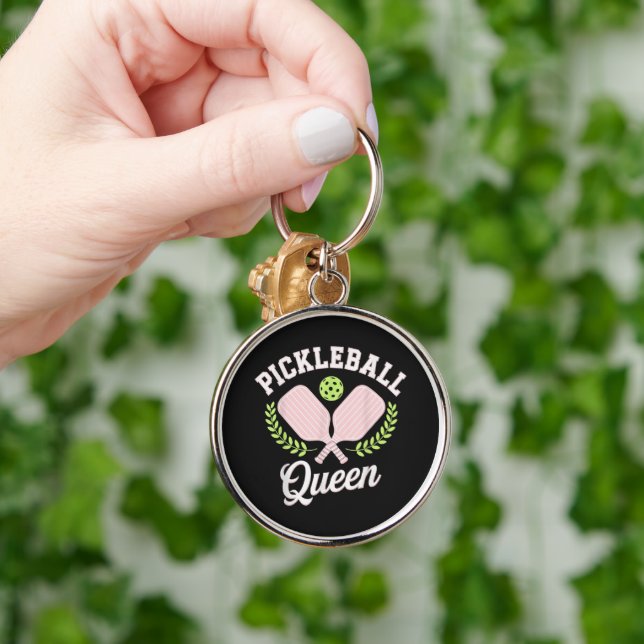 Pickleball Queen Funny Pickleball Player Keychain (Hand)
