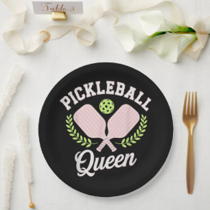 Pickleball Queen Funny Pickleball Player Paper Plates