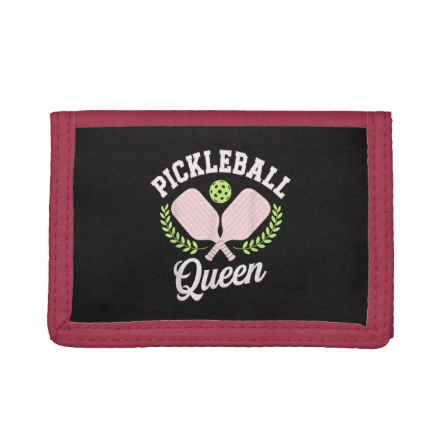 Pickleball Queen Funny Pickleball Player Tri-fold Wallet (Front)