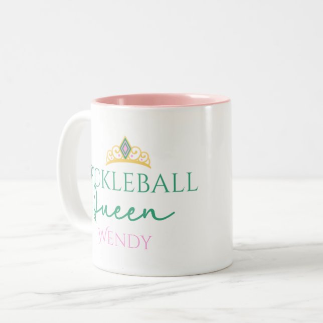 Pickleball Queen “I Came To Dink” Two-Tone Mug (Front Left)