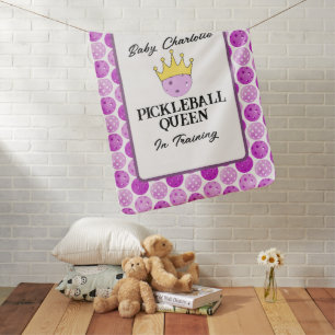 Pickleball Queen in Training Lavender Personalized Baby Blanket