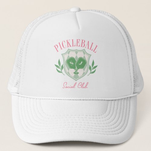 Pickleball Queen Logo Monogram Custom Name Trucker Hat