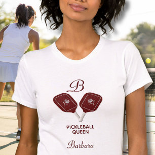 Pickleball Queen Name Monogram Bella+Canvas T-Shirt