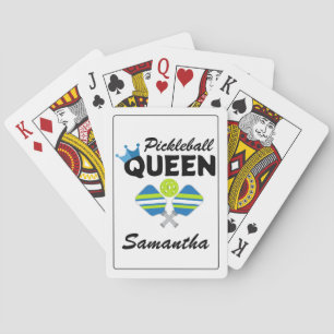 Pickleball Queen Paddles Crown Poker Cards