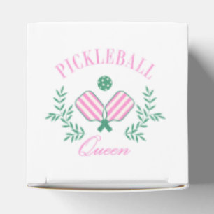 Pickleball Queen   Pink and White Striped Favor Boxes