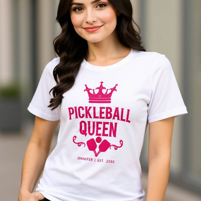 Pickleball Queen Pink Personalized Gift Funny Tri-Blend Shirt (pickleball gift for her funny queen shirt women birthday christmas mom girfriend personalized)