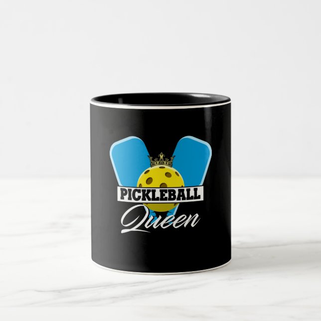 Pickleball Queen Player Paddleball Lover Two-Tone Coffee Mug (Center)