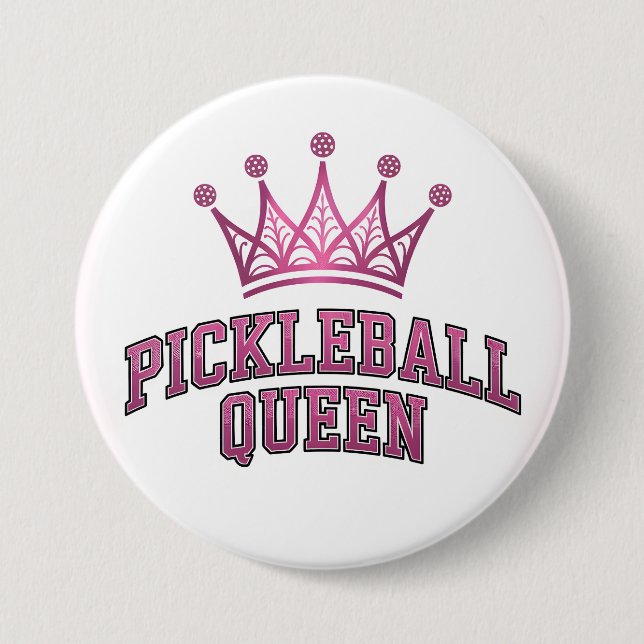 Pickleball Queen Sticker Button (Front)