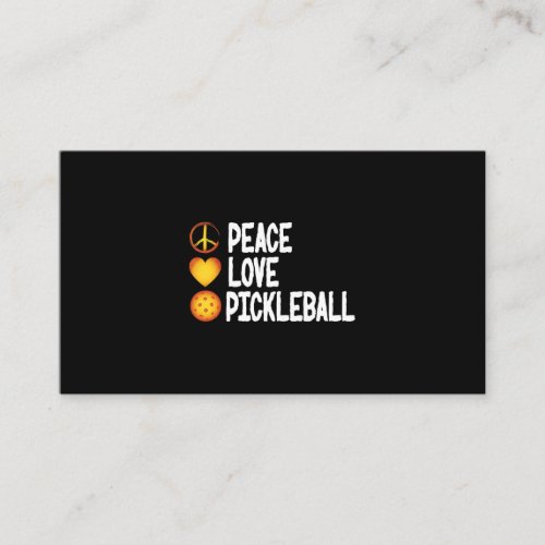 Pickleball Quote Peace Love Pickleball Cool Sunset Business Card