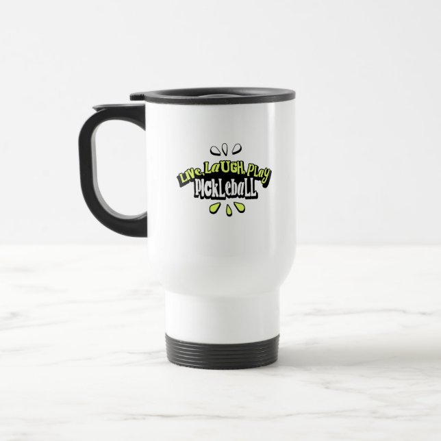 Pickleball Quote Travel Mug (Left)