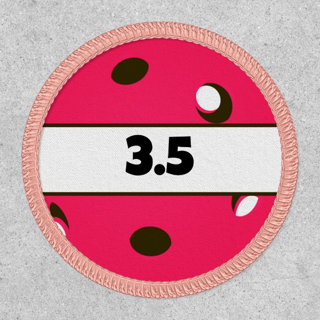 Pickleball Rating 3.5 Pink Ball Personalized  Patch (Front)