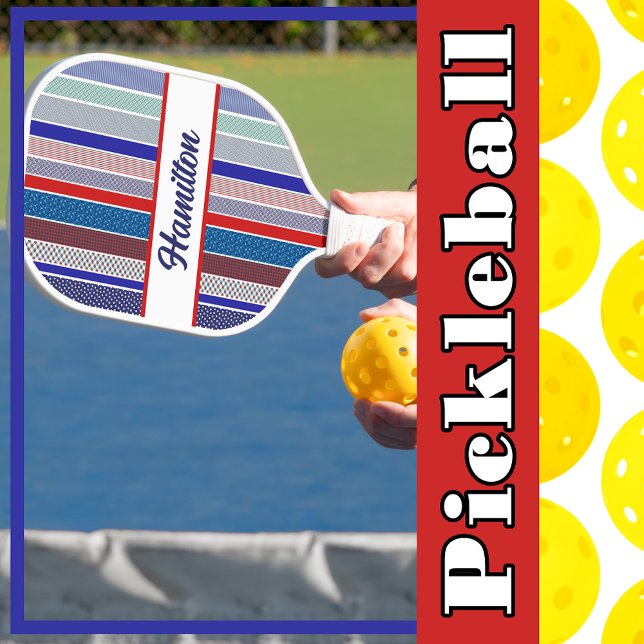 Pickleball Red, White, and Blue Personalized Paddle (Pickleball Red, White, and Blue Personalized Pickleball Paddle)