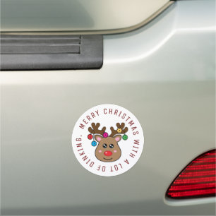 Pickleball Reindeer  Car Magnet