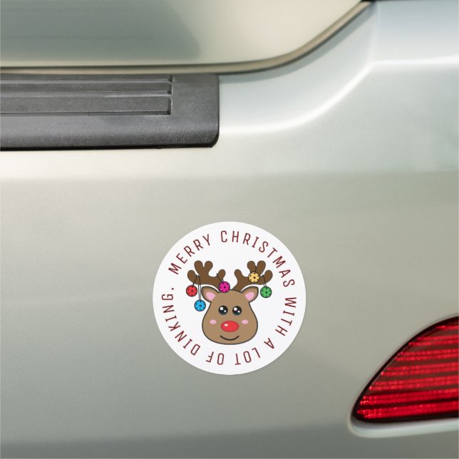 Pickleball Reindeer  Car Magnet (In Situ)