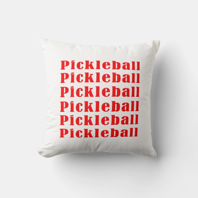 pickleball repeat red.png throw pillow (Front)