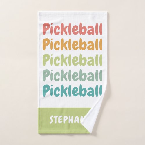 Pickleball Retro Pickleball Player Hand Towel
