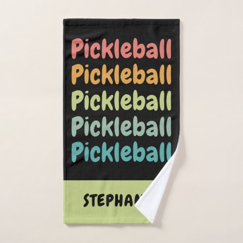 Pickleball Retro Pickleball Player Hand Towel