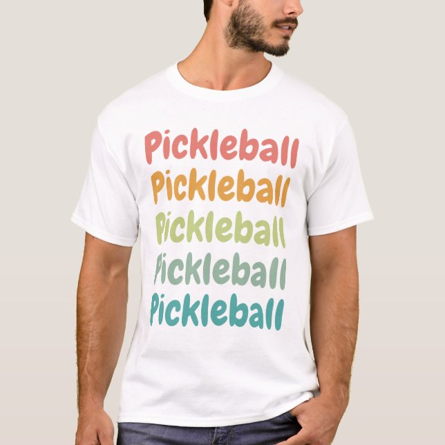 Pickleball Retro Pickleball Player  T-Shirt (Front)
