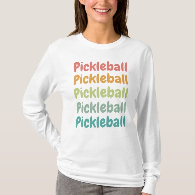 Pickleball Retro Pickleball Player  T-Shirt (Front)