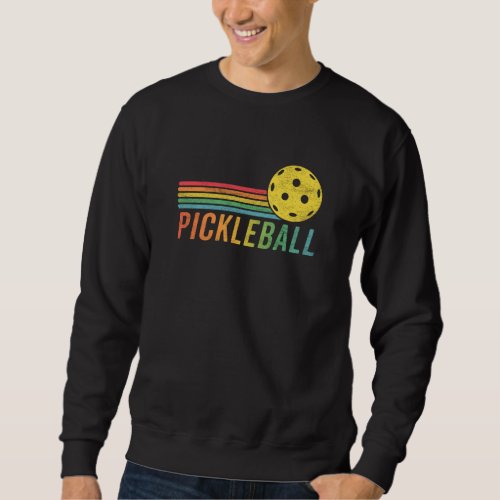 Pickleball Retro Sunset Sport Game Pickle Ball Fan Sweatshirt