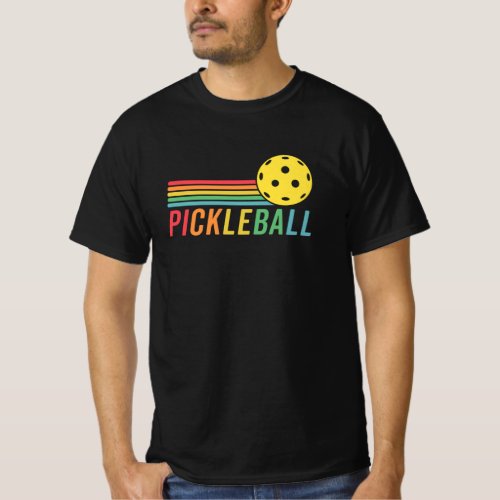 Pickleball Retro Sunset Sport Game Pickle Ball T_Shirt